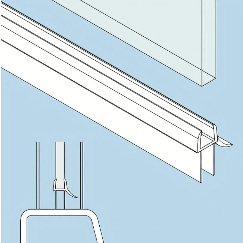 Novellini - Accessories - Lower Horizontal Seal for Glass Door 6mm (R51BN1B1-TR, replaces: R51BOMO1-TR)