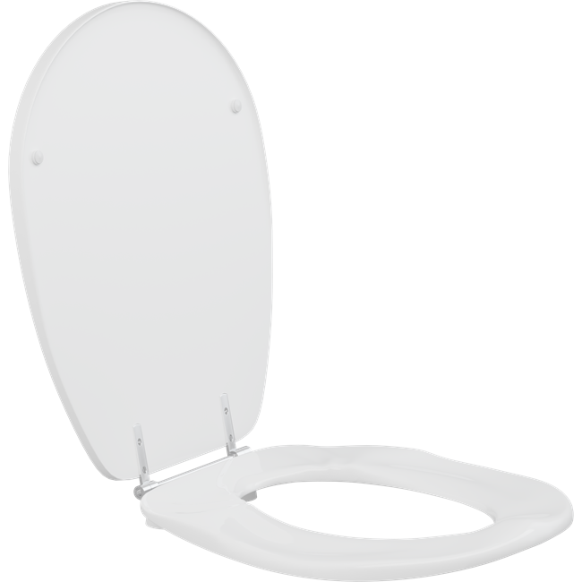 Pressalit - Toilet Seat & Cover, Stabilising Buffers & Extra Strong Cross-Bar Hinges (R30000-D92999)