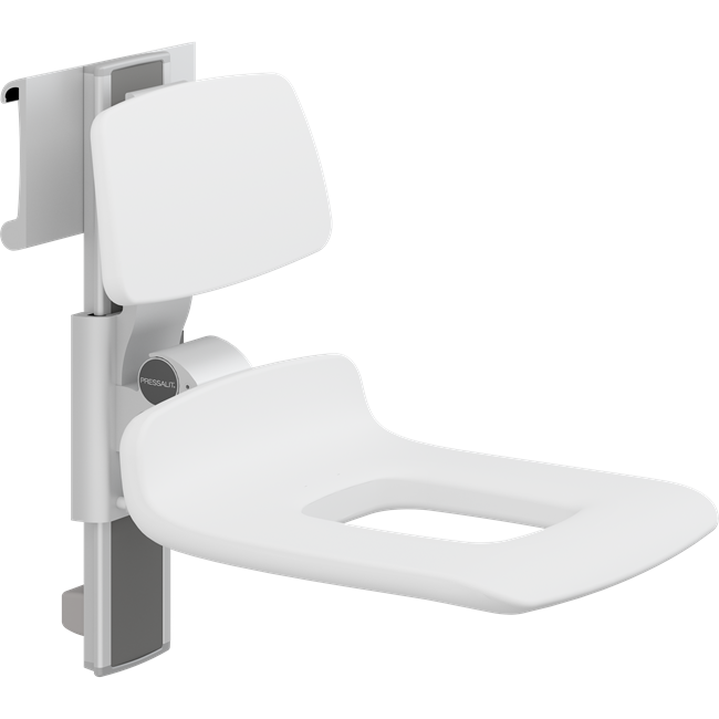 Pressalit - PLUS - Shower Seat, L:450mm with Aperture, Manually Height & Sideways Adj. (R7456)