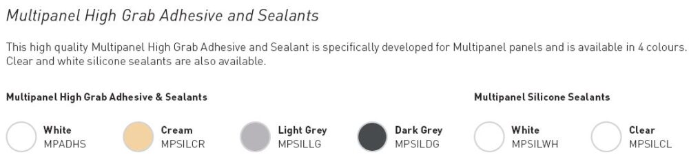 Multipanel - ACCESSORIES / PROFILES / SEALANTS (COLLECTION ONLY Unless ordered with panels) - Image 9