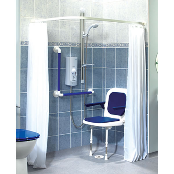 AKW - Shower Curtain, Anti-Bacterial (2000 x 2000mm Drop, White)
