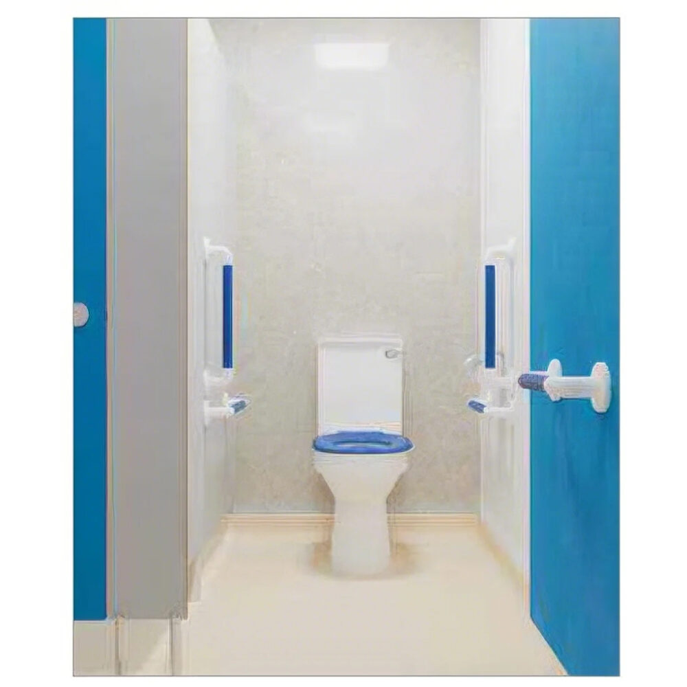 AKW - PACK 10 - Close-Coupled Ambulant Doc M Pack, Fluted (White / Blue) 28318F
