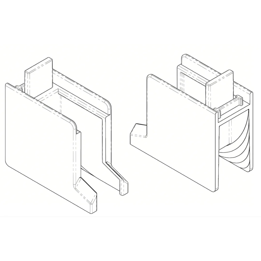 Standard Screen Pair 101 Compensator Corner Form Cap - White Radius Blocks