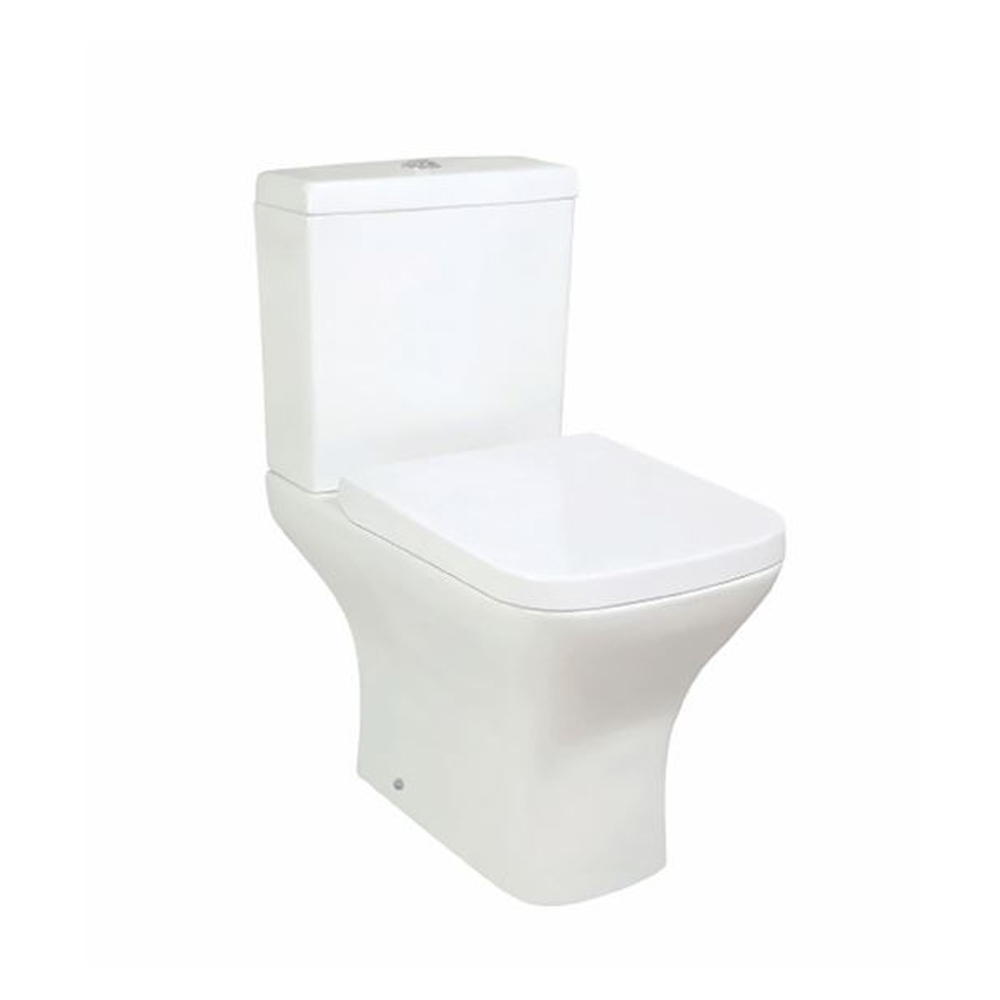 Scudo - PORTO - Open Back Toilet Pan & Seat, Close Coupled (Rimless)