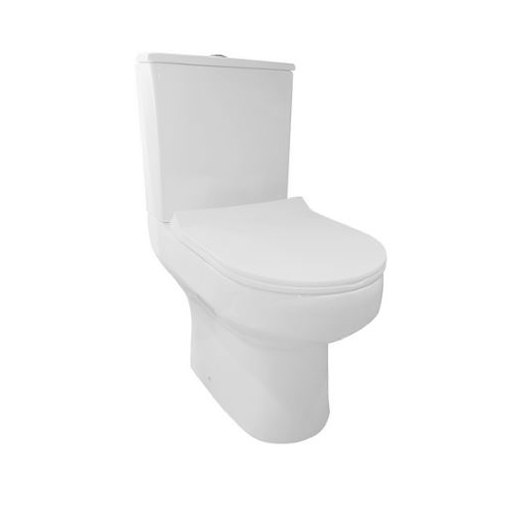 Scudo - SPA - Rimless Open Back, Close Coupled Toilet Pan & D-Shaped Soft Close Seat