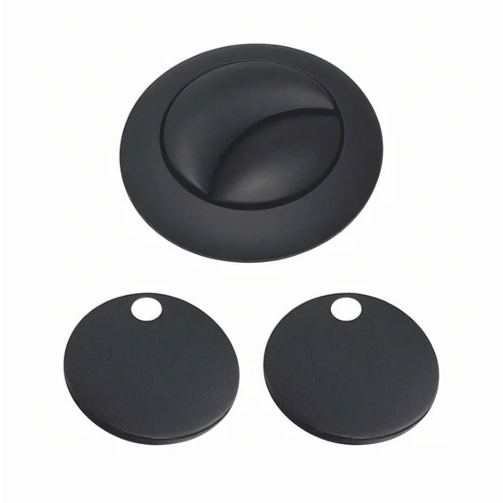 Scudo - Seat Hinge Cover & Cistern Push Button (Black / White)