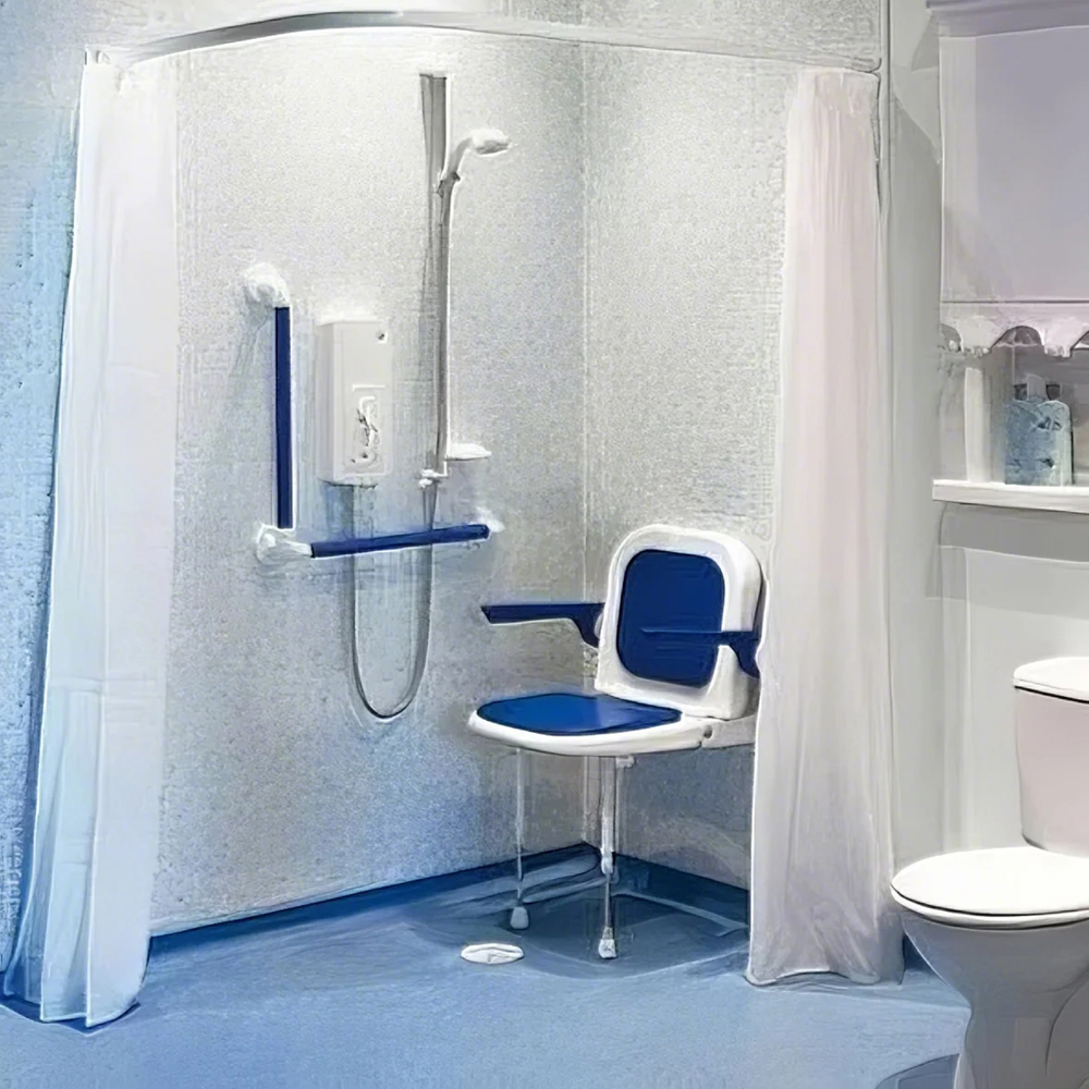 AKW - Individual White Shower Curtain (2400mm Wide x1800mm Drop)