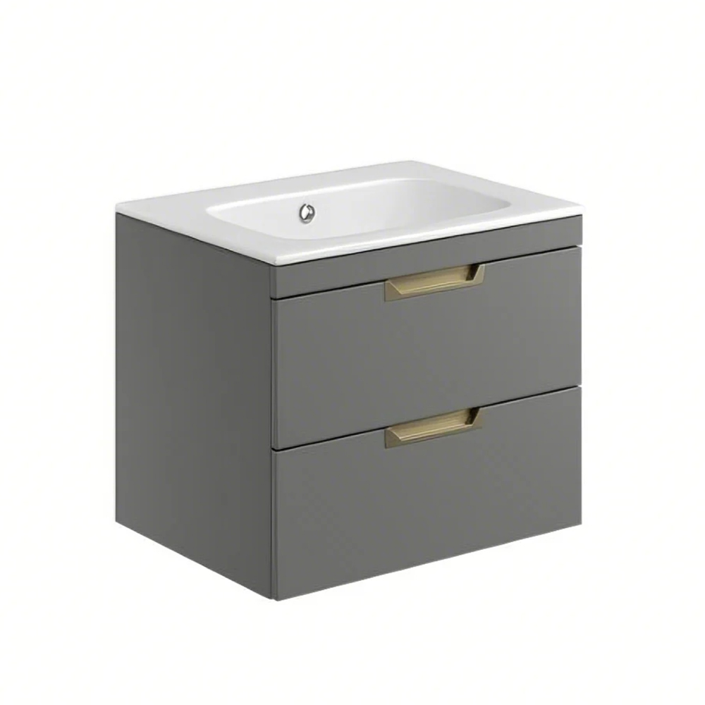 Scudo - AUBREY - Vanity Cabinet, 2 Drawers, Wall-Hung (W600 x D458 x H500mm)