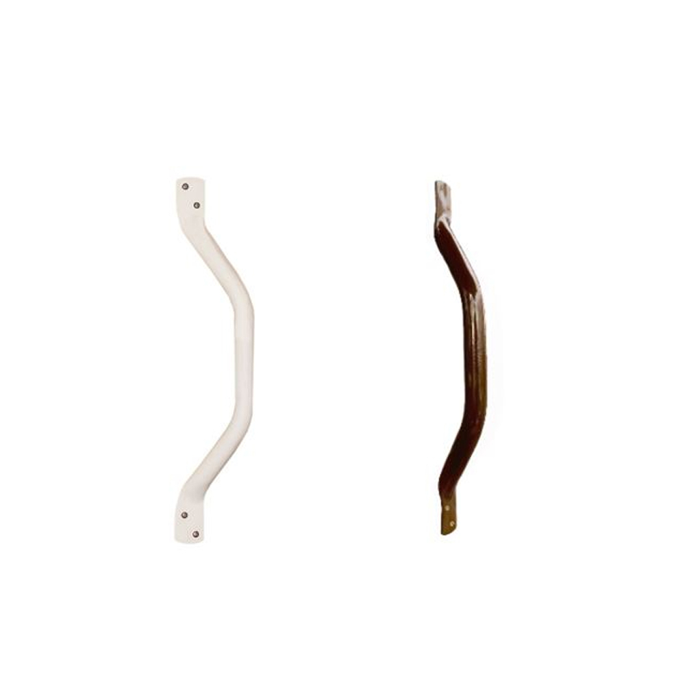 AKW - 1700 SERIES - CRANKED Grab Rail (445mm / 630mm, White / Brown)
