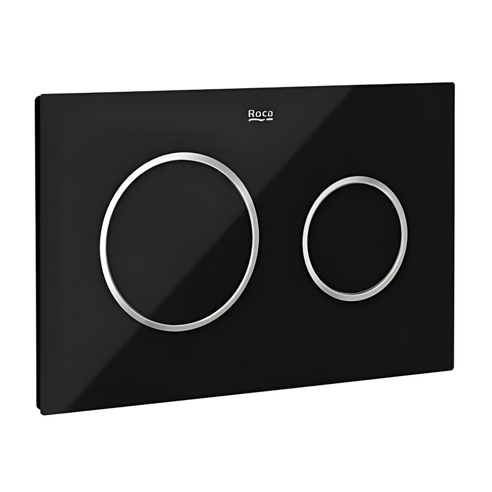 Roca - IN-WALL - PL10 (DUPLO ONE) - Dual Flush Plate (Glass Finish with Silver Edge) (254 x 164mm)