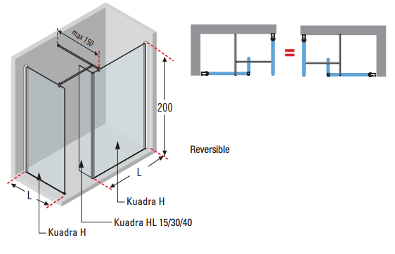 Novellini - Kuadra H7 Shower Space - Kuadra H + Kuadra HL + Kuadra H - Image 2